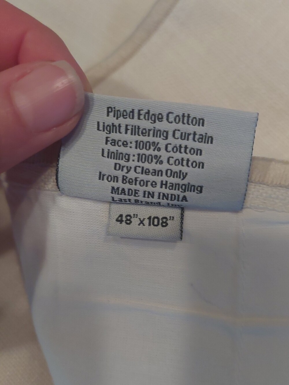 NWT! Quince 100% Cotton Piped Edge Filtering Curtains, 48" x 108" 2 Panels (G13) - Picture 12 of 13